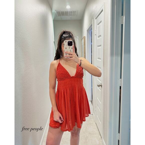 free people forever favorite smocked mini dress - size xs - Picture 1 of 7